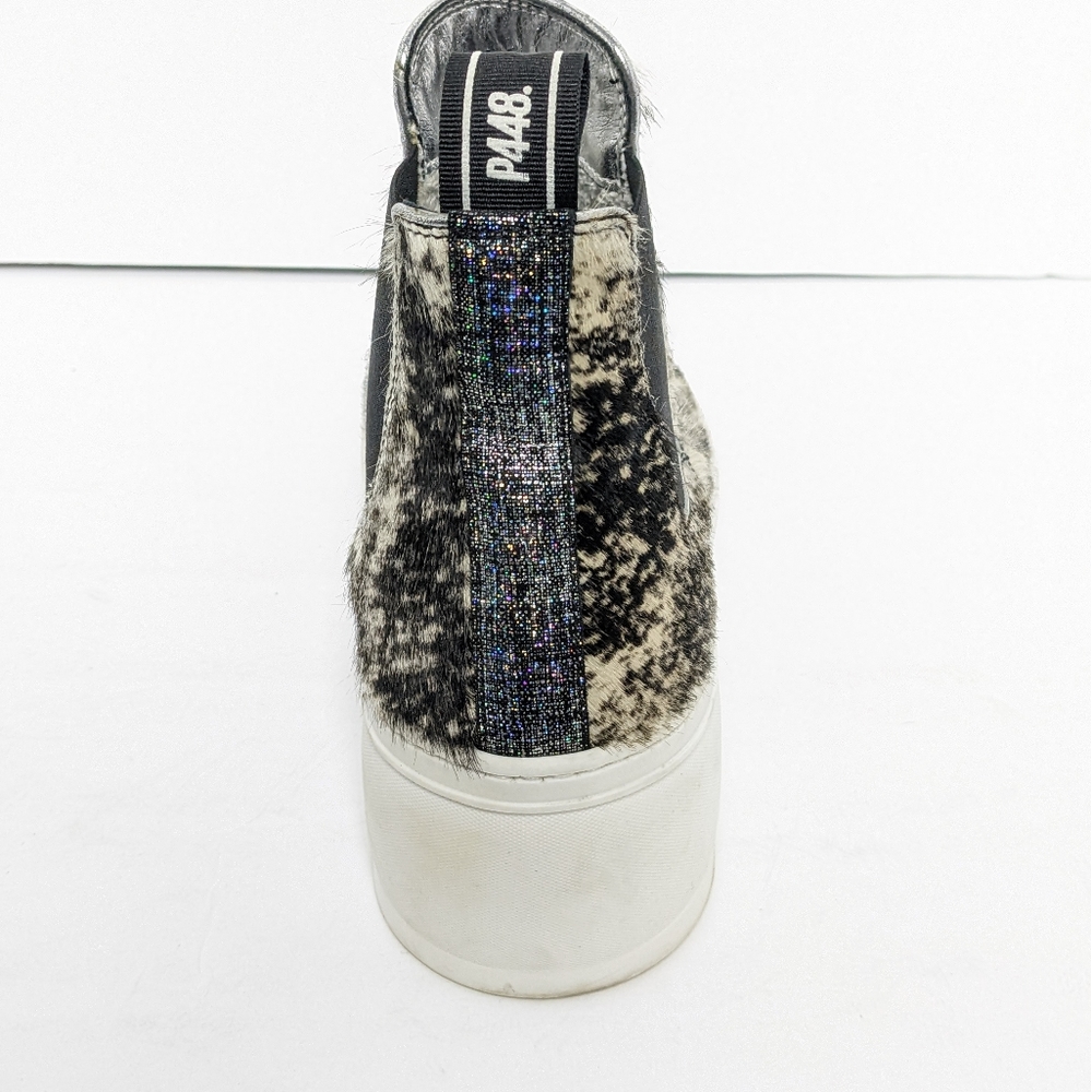 P448 Lucy high top calf hair platform sneakers - Picture 3 of 16